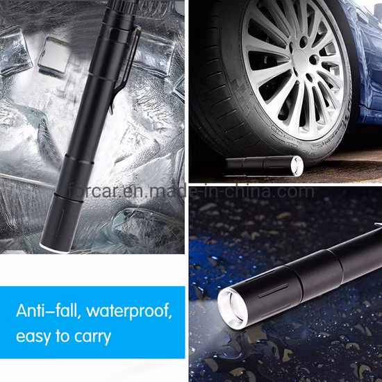 Wholesale Medical Pocket Portable Zoomable LED Torch Lamp Battery Power Clip Pen Flash Light 3 Modes Waterproof Camping Emergency Mini LED Flashlight