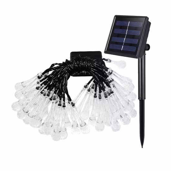 Water Drop Solar String LED Lights for Garden Decoration