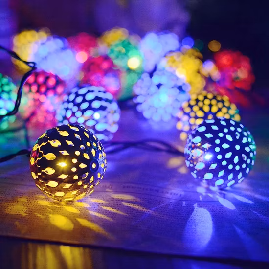 Solar String Light 50 LED Warm White Crystal Ball Solar Fairy String Light for Outdoor Christmas