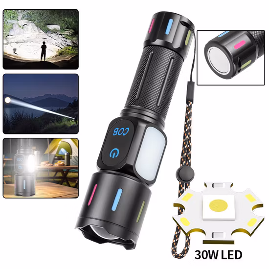 Warsun 2000 Lumen Sq03 Multifunctional Emergency Small Portable Pocket EDC Type C Rechargeable Torch COB LED Flashlight with Magnet