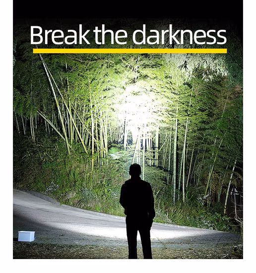 New LED Outdoor Camping Emergency Portable Strong Light Flashlight Zoom Self-Defense Aluminum Alloy Flashlight
