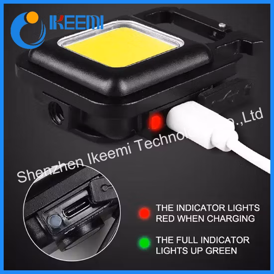 Mini Aluminum Magnetic COB Pocket Work Light Keychain Flashlight with Bottle Opener